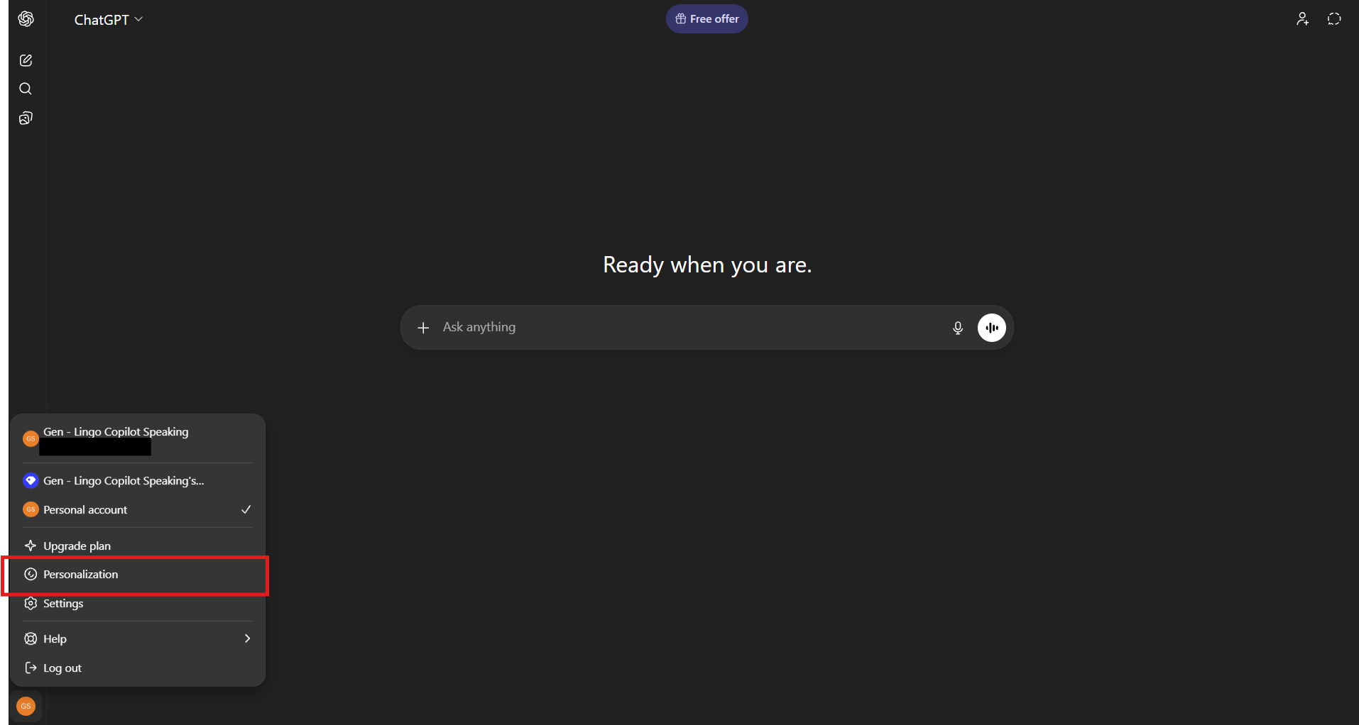 chatgpt personalization